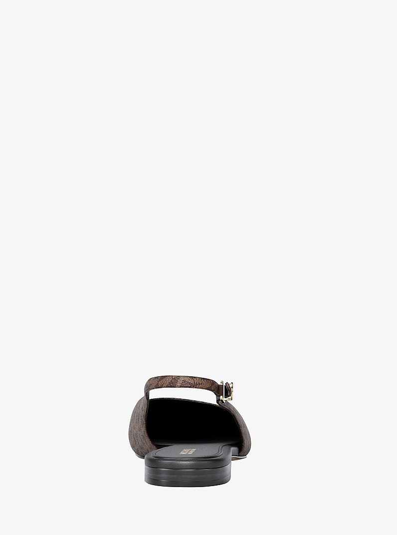 Amali Signature Logo Slingback Flat in BROWN | Michael Kors