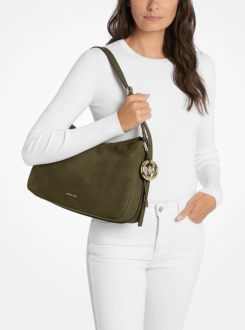Bolso de hombro Nolita mediano transformable de nobuck in LODEN | Michael Kors