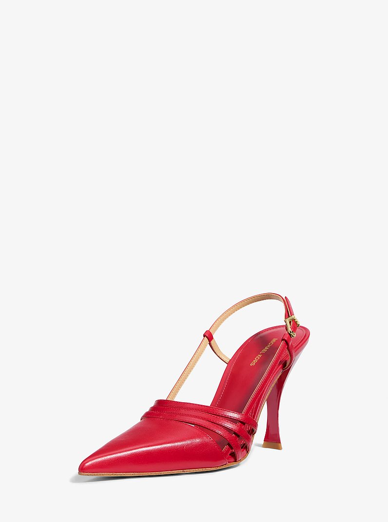 Haisley Leather Slingback Pump in CRIMSON | Michael Kors