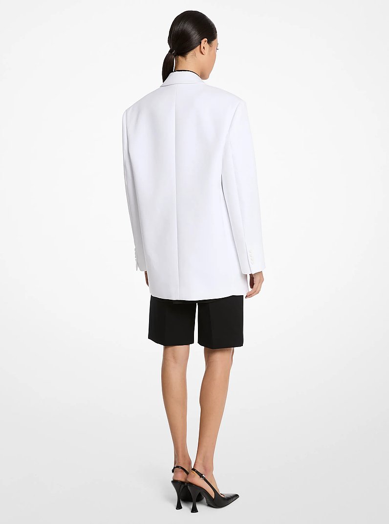 Oversized Stretch Cotton Blazer in OPTIC WHITE | Michael Kors