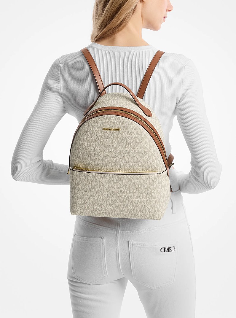 Sheila Medium Logo Backpack in VANILLA | Michael Kors
