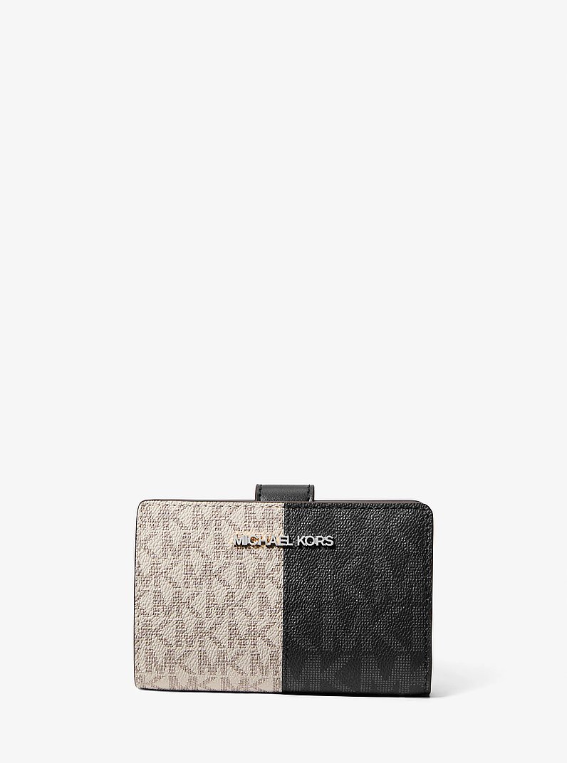 Cartera Jet Set mediana en dos tonos con logotipo in NEGRO COMBINADO | Michael Kors