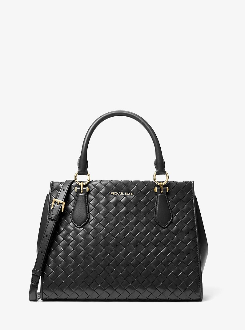 Marilyn Medium Woven Satchel in BLACK - Sale | Michael Kors [US]
