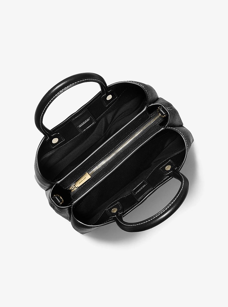 Henkeltasche Flora Medium aus Leder und Signature-Logostoff in SCHWARZ | Michael Kors