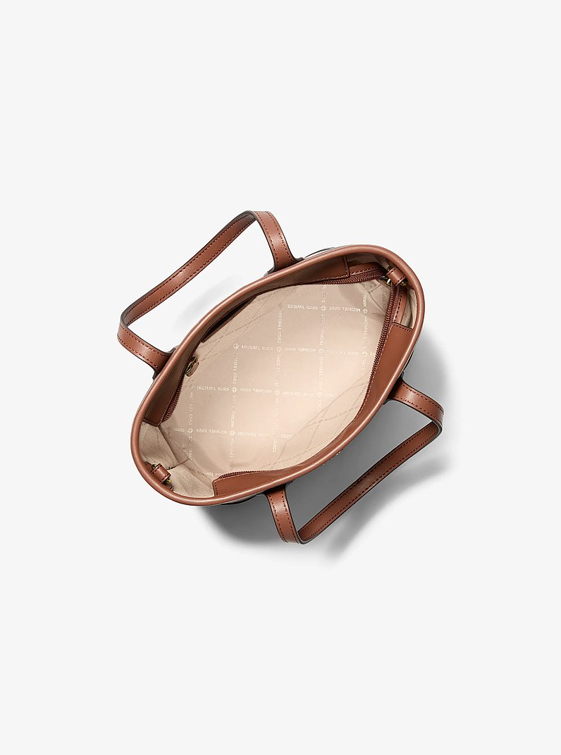 Eva Extra-Small Printed Signature Logo Convertible Tote Bag in BROWN | Michael Kors