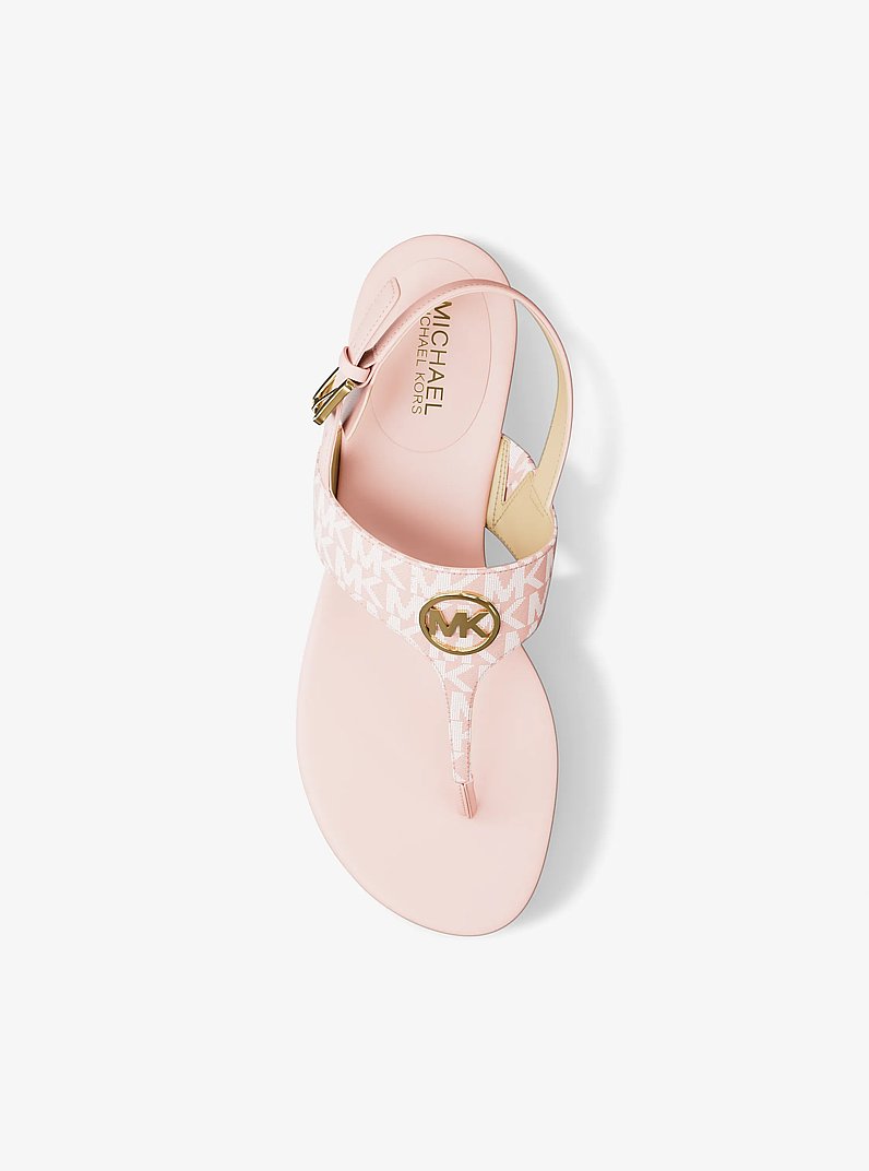 Sandale Hannah &agrave; bride en T et &agrave; logo Signature in ROSE POUDR&Eacute; | Michael Kors