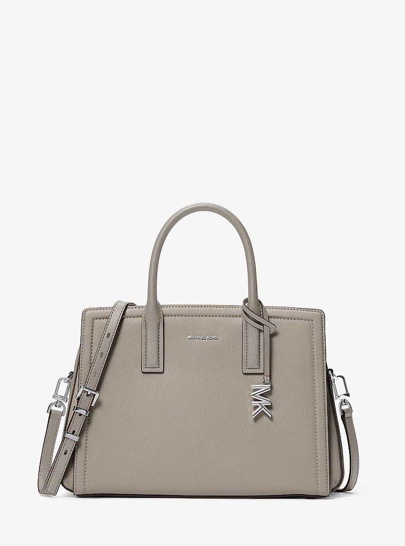 Laila Medium Color-Block Leather Satchel in PEANUT MULTI | Michael