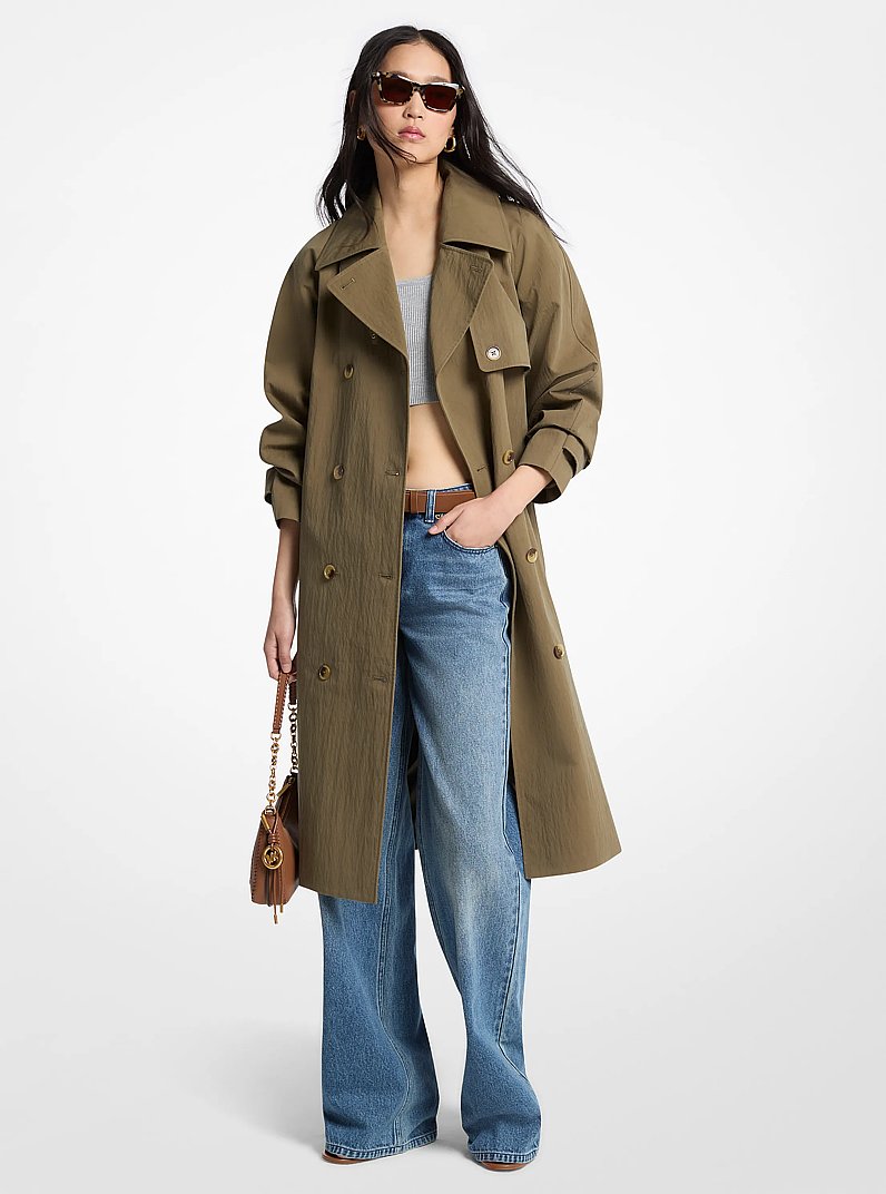 Trench oversize in cotone lavato e nylon in DUFFLE | Michael Kors