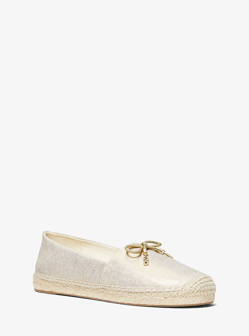 Espadrille &agrave; enfiler Nori en lin m&eacute;tallis&eacute; in OR P&Acirc;LE | Michael Kors