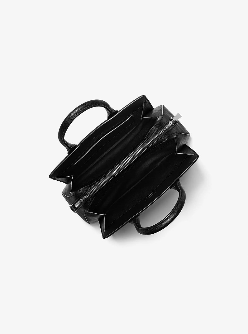 Laila Small Studded Leather Satchel in BLACK | Michael Kors