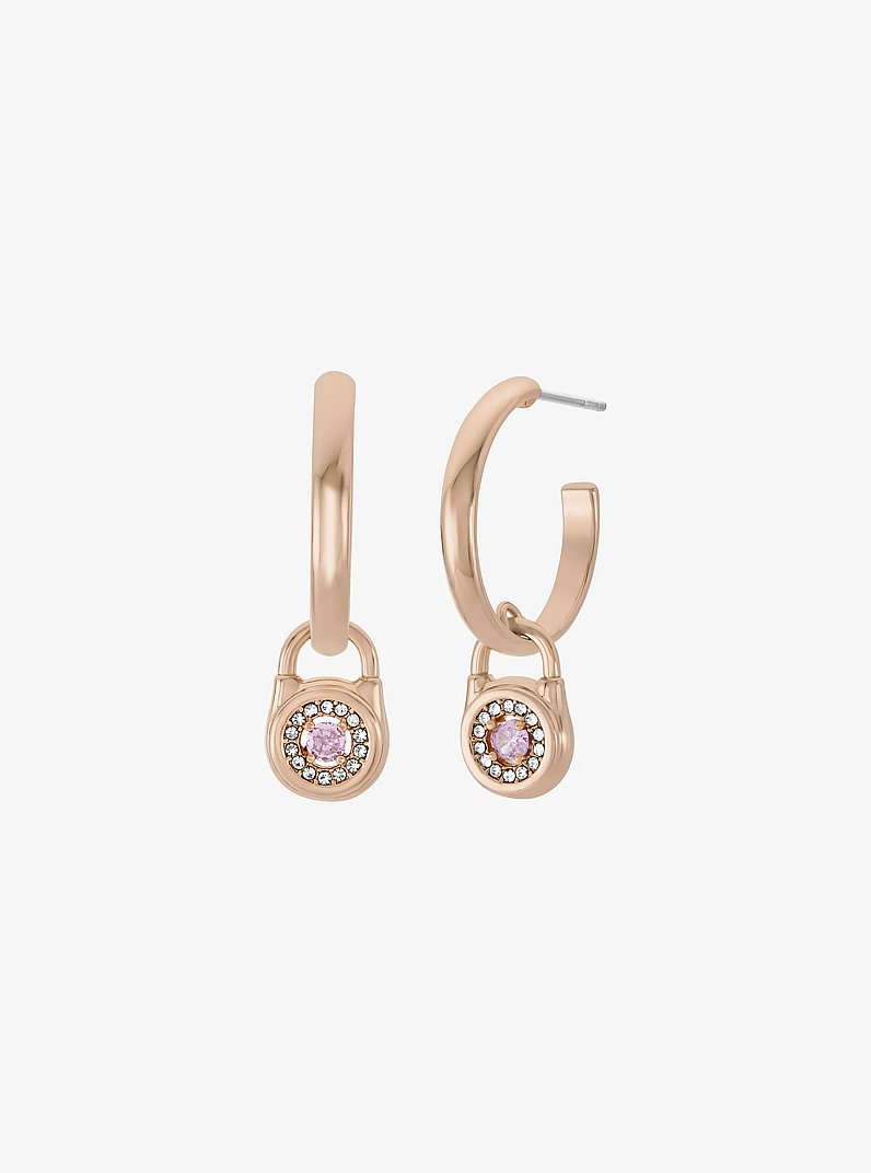 Anneaux d&rsquo;oreilles &agrave; cadenas &agrave; pav&eacute; in OR ROSE | Michael Kors