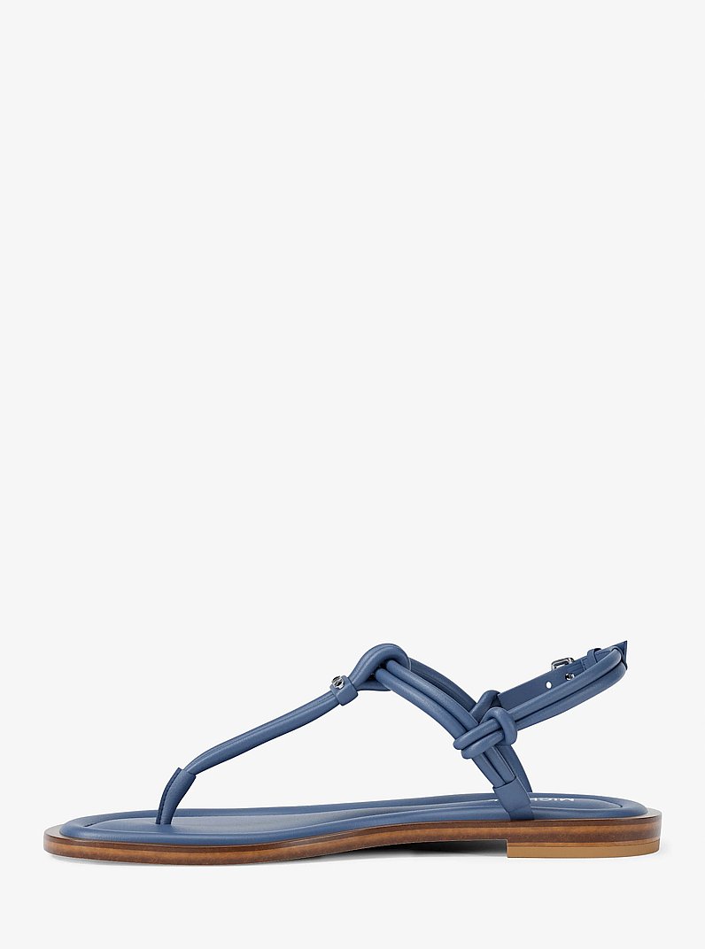 Astra Leather T-Strap Sandal in FRENCH BLUE | Michael Kors