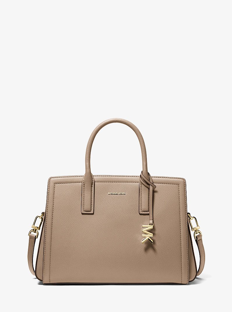 Laila Medium Leather Satchel in BIRCH | Michael Kors