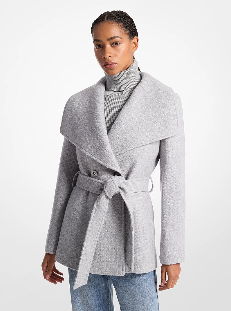 Wool Blend Belted Coat in PEARL HEATHER | Michael Kors