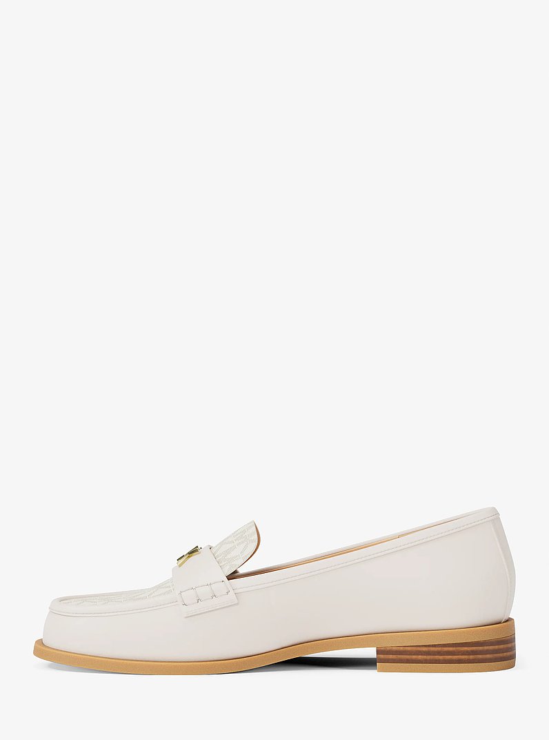 Lex Leather and Signature Logo Loafer in VANILLA | Michael Kors