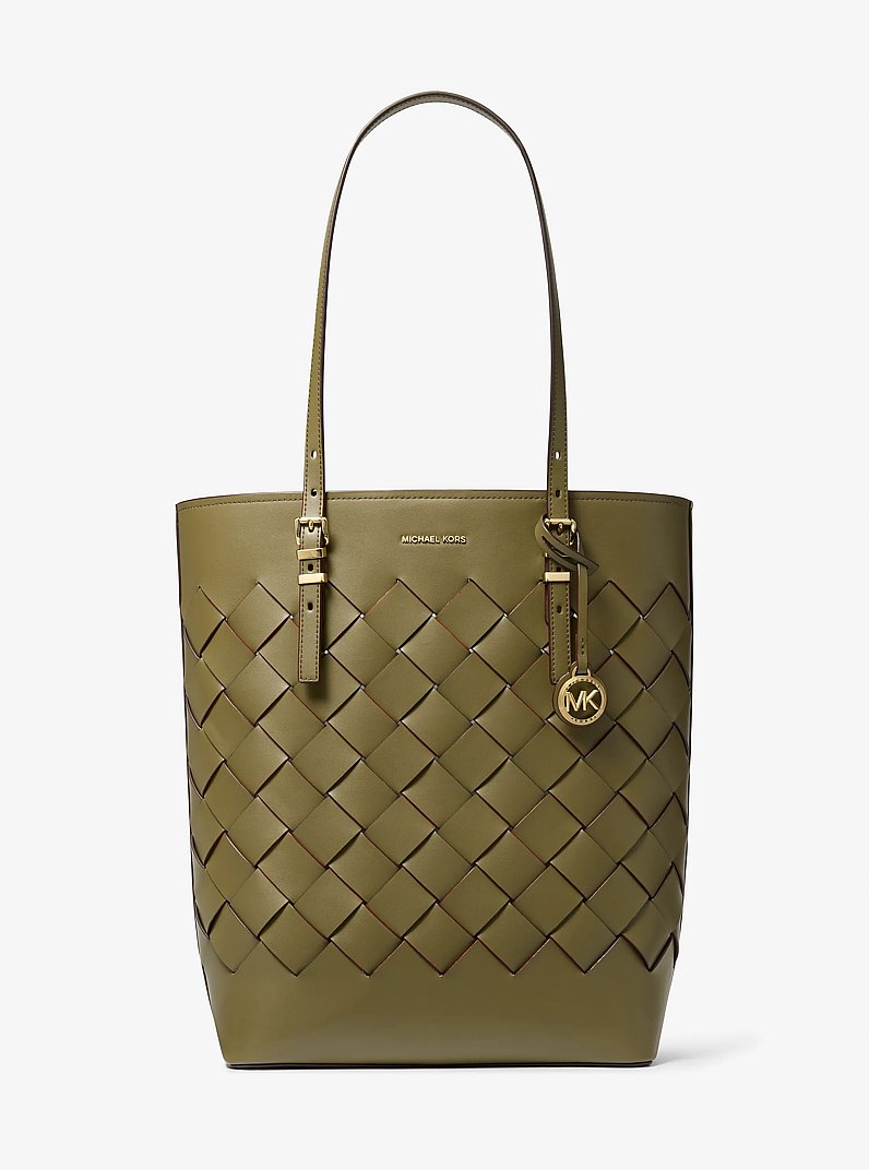 Shopper Quinn Large aus gewebtem Leder
