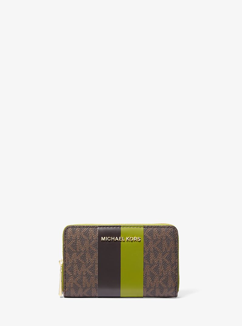 Small Logo Stripe Wallet in MEADOW GREEN | Michael Kors