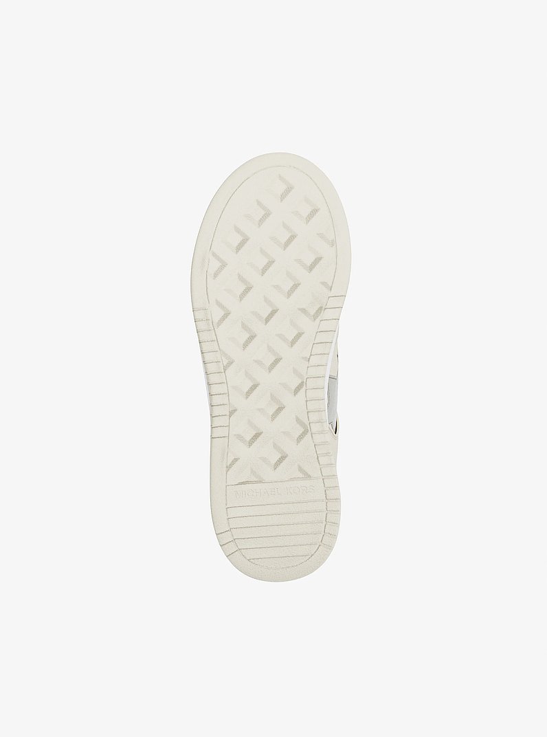Lexi Embellished Mixed-Media Sneaker in CREAM | Michael Kors