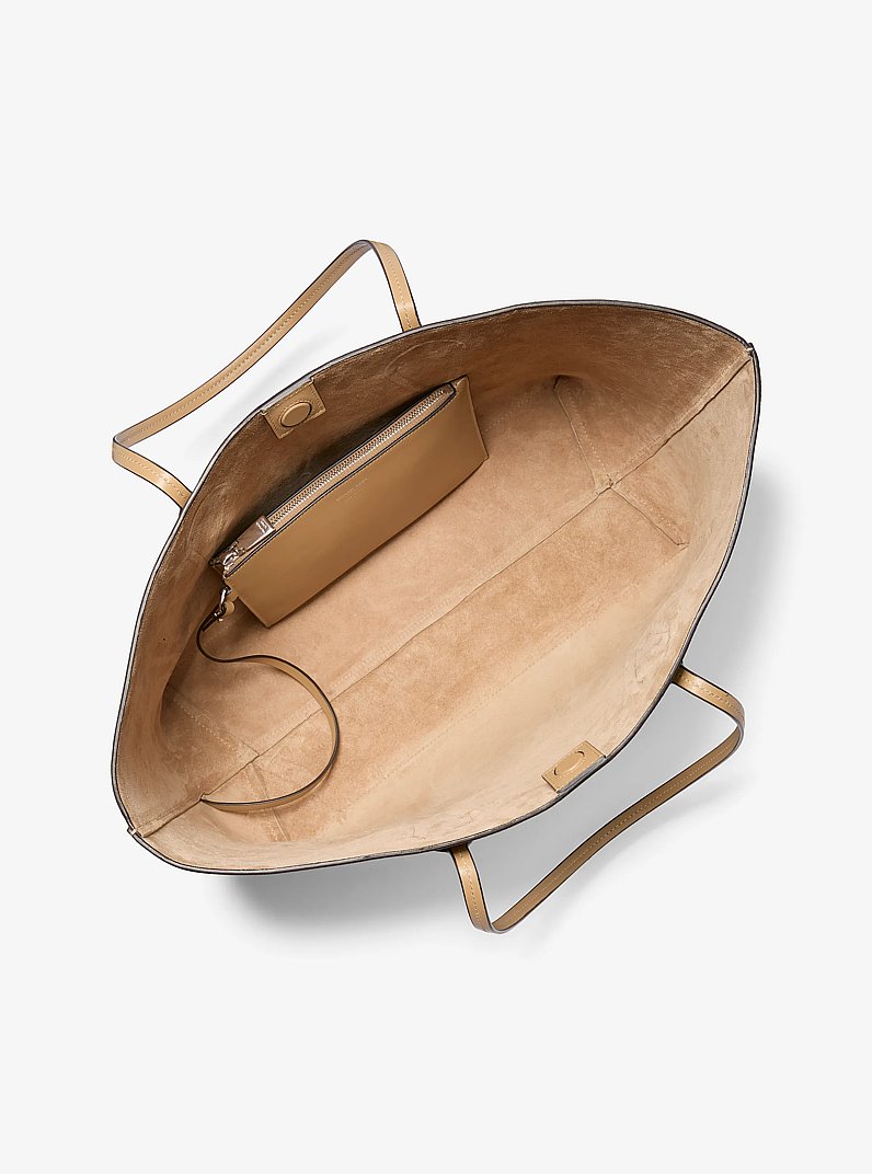 Melrose Pebbled Leather Tote Bag in CAPPUCCINO | Michael Kors