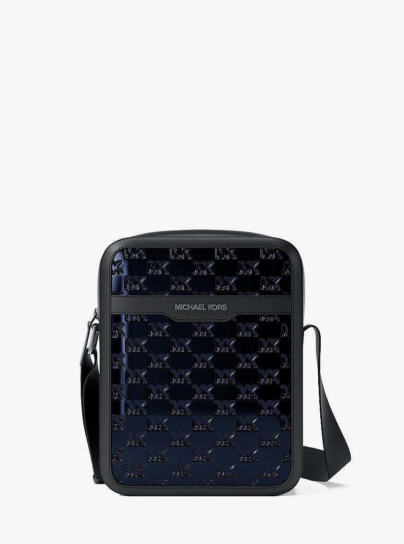 Cooper Metallic Logo Debossed Flight Bag in NAVY | Michael Kors