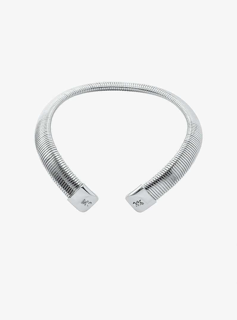 Precious Metal-Plated Brass Tubogas Collar Necklace in SILVER | Michael Kors