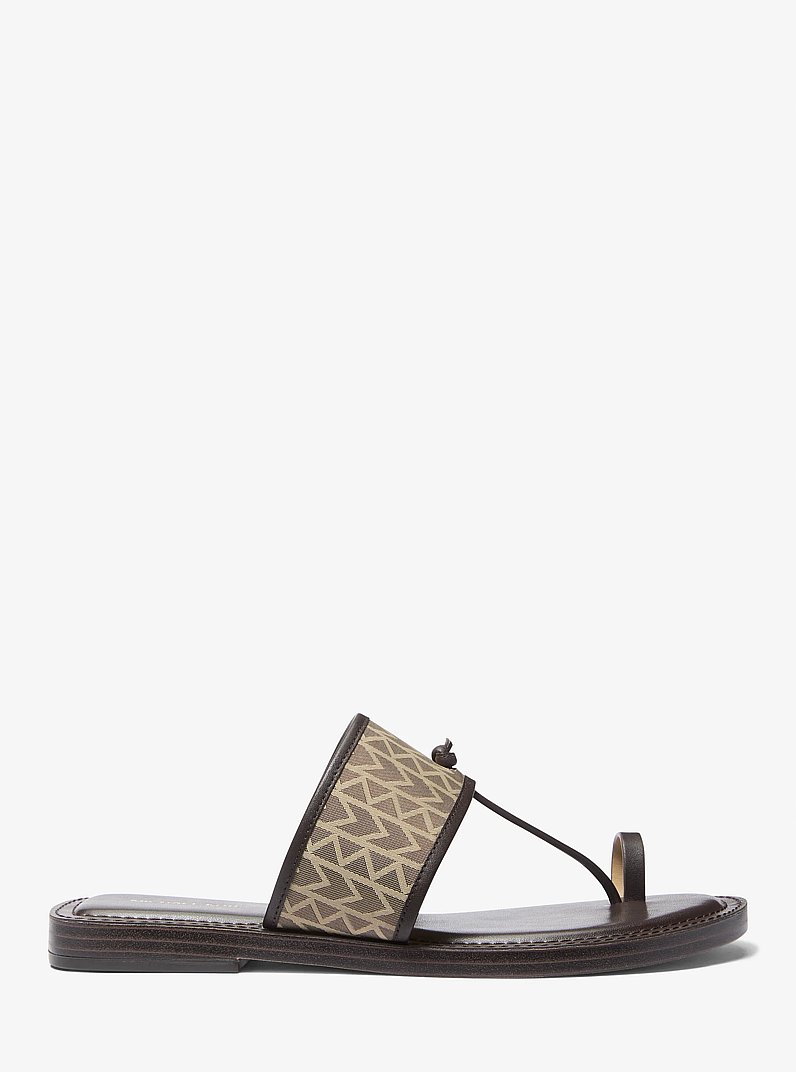 Ashtin MK2000 Logo Jacquard Sandal in NATURAL | Michael Kors