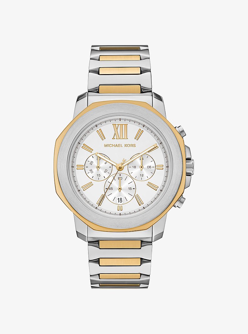 Oversized Prescott Two-Tone Watch in BITONO | Michael Kors