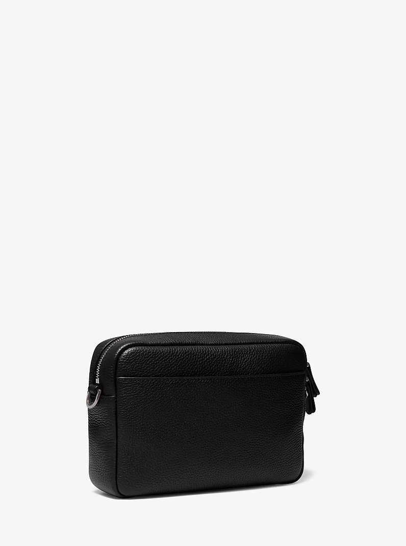Hudson Pebbled Leather Crossbody Bag in BLACK | Michael Kors
