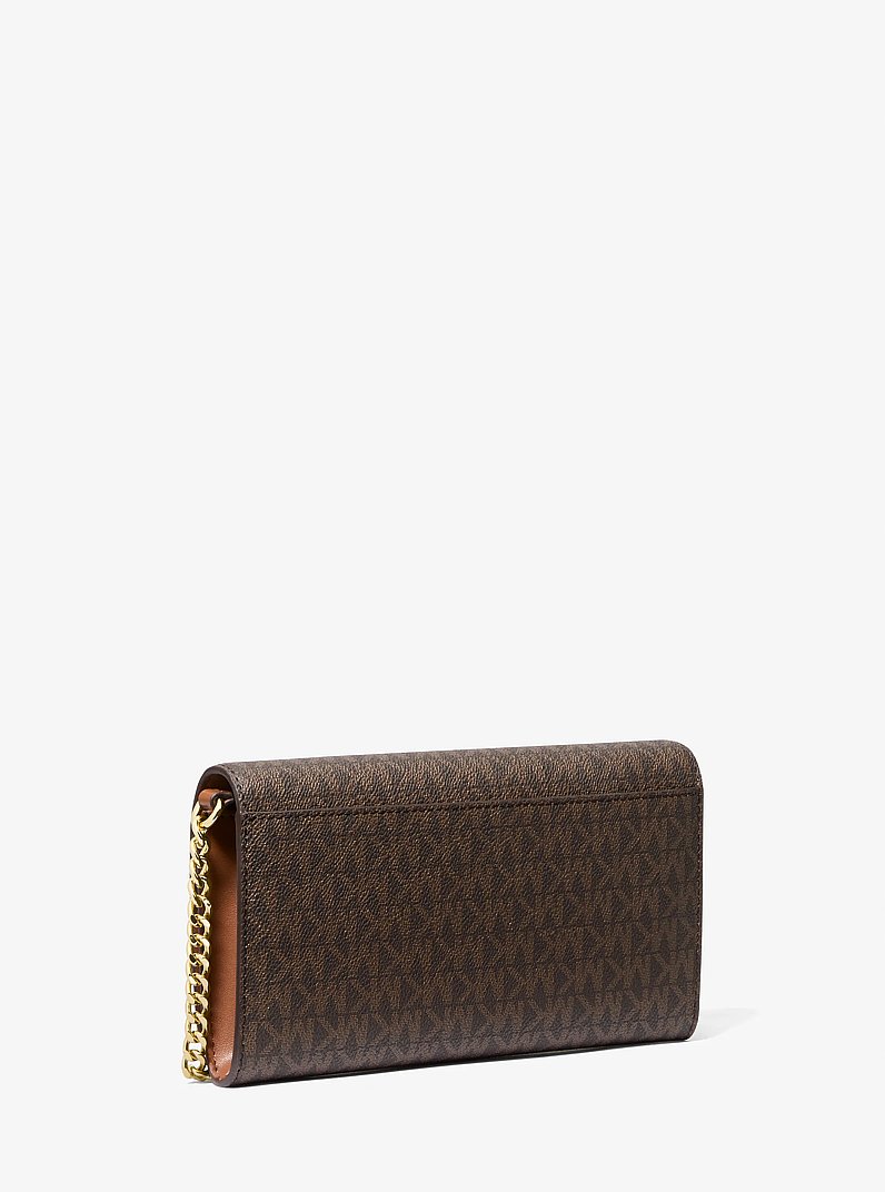 Carson Large Signature Logo Convertible Crossbody Bag in BROWN | Michael Kors