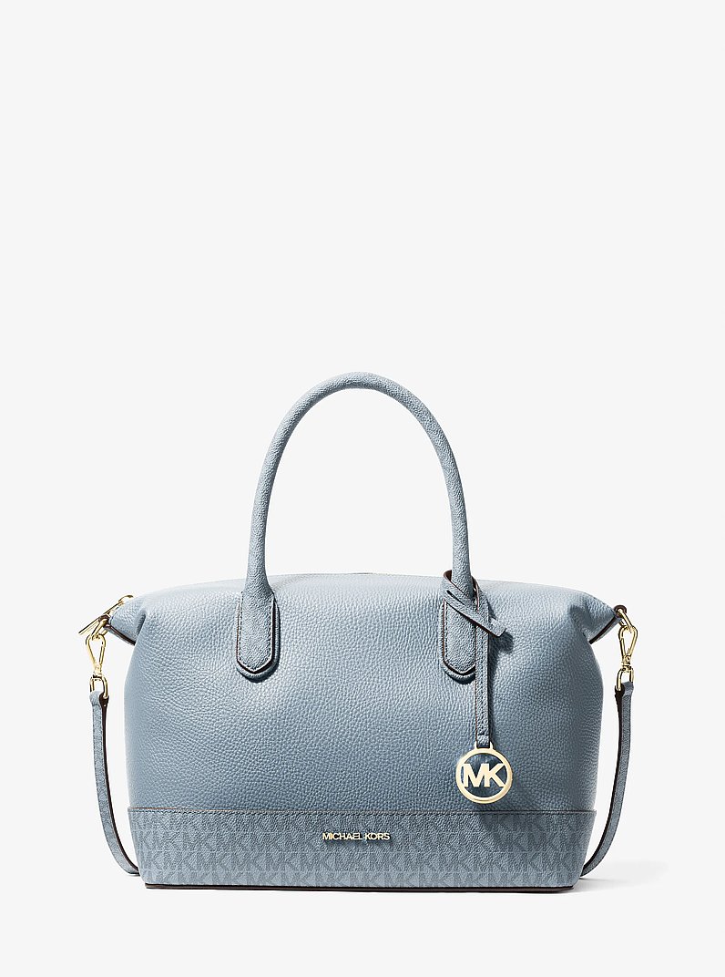 Borsa a mano Hyde media con finitura martellata e logo in CHAMBRAY | Michael Kors