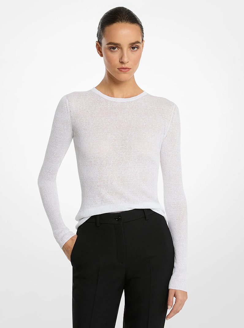 Hutton Ribbed Superfine Linen-and-Cotton Blend Sweater