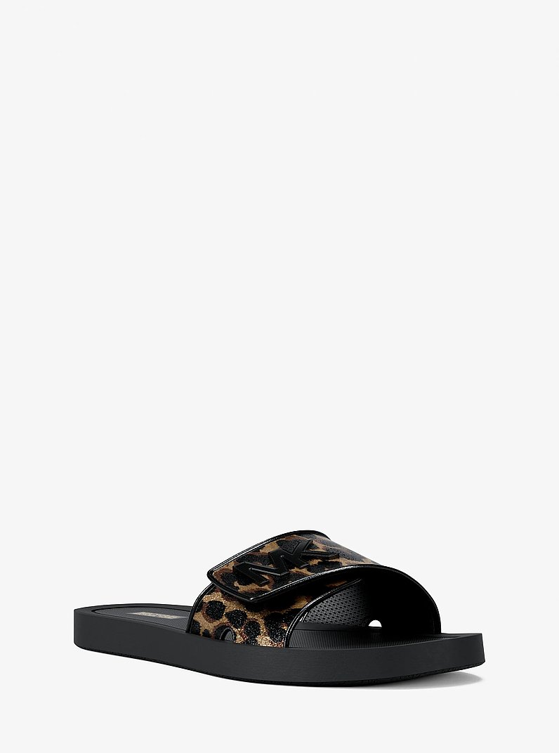 Palmer Cheetah Print Slide Sandal in DK CAMEL MLT | Michael Kors