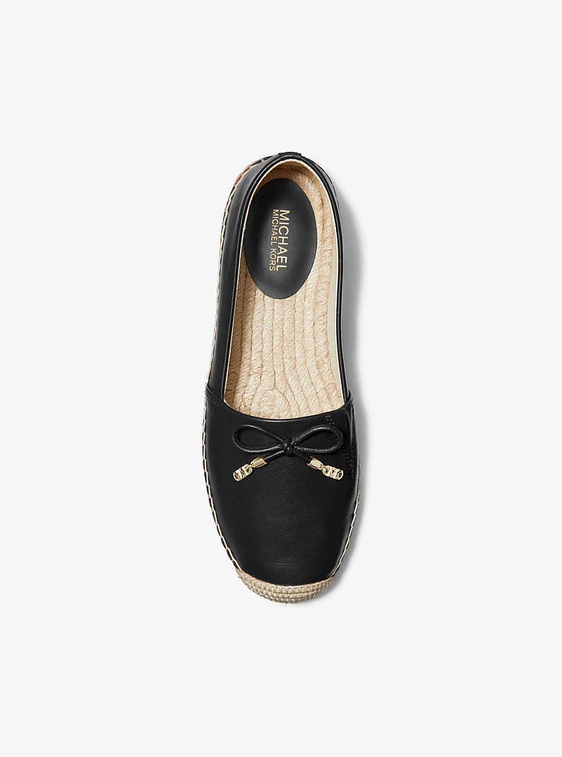Nori Leather Slip-On Espadrille in BLACK | Michael Kors