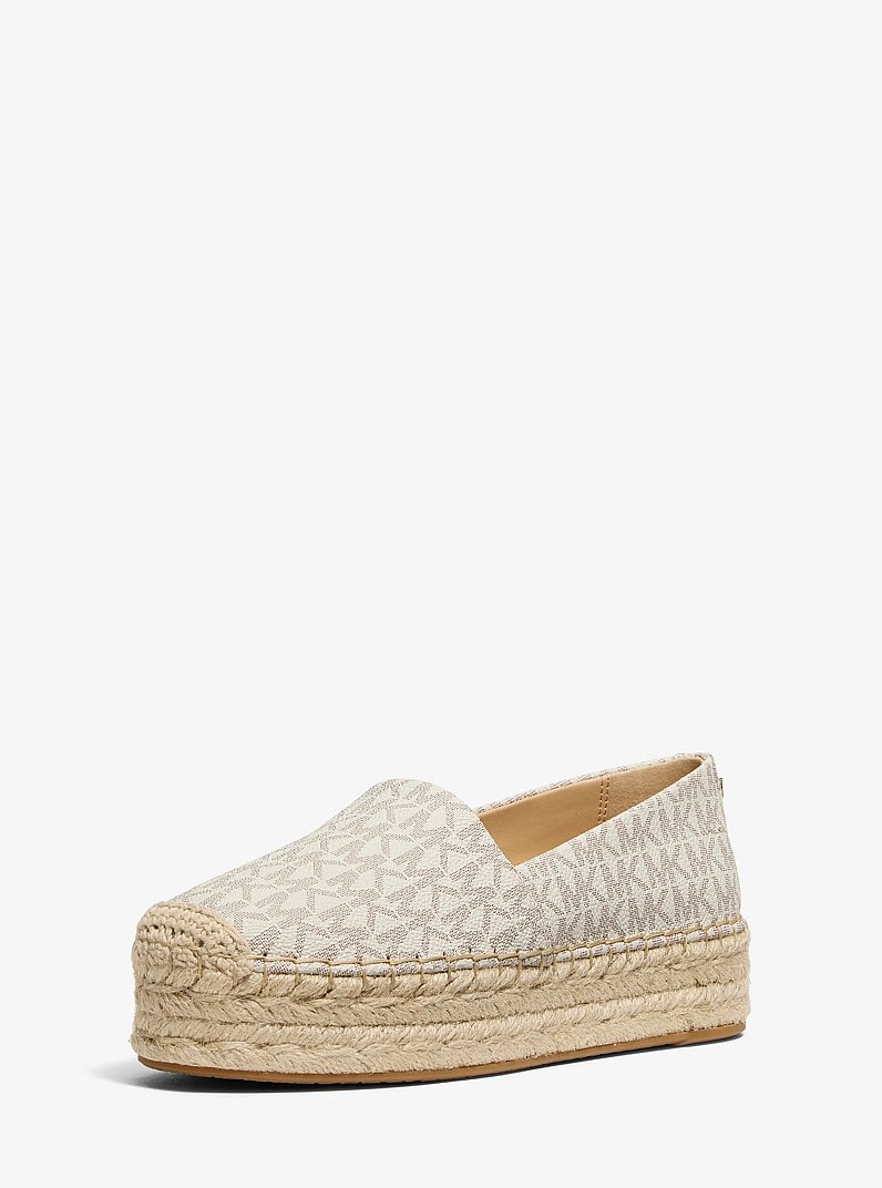 Lynn Signature Logo Platform Espadrille in VANILLA | Michael Kors