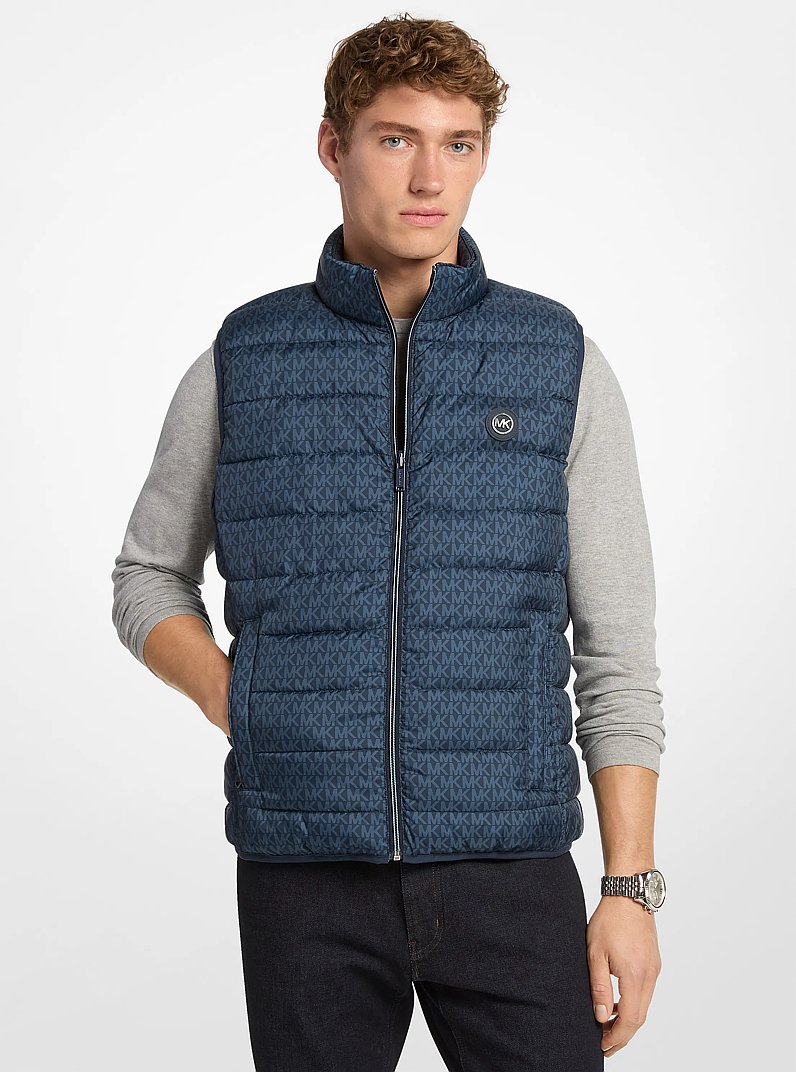 Abbou Signature Logo Reversible Vest in MIDNIGHT | Michael Kors