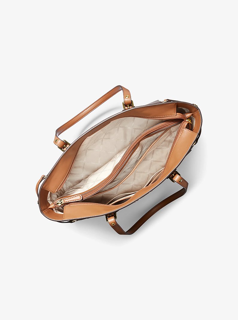 Voyager Medium Logo Tote Bag in BROWN | Michael Kors