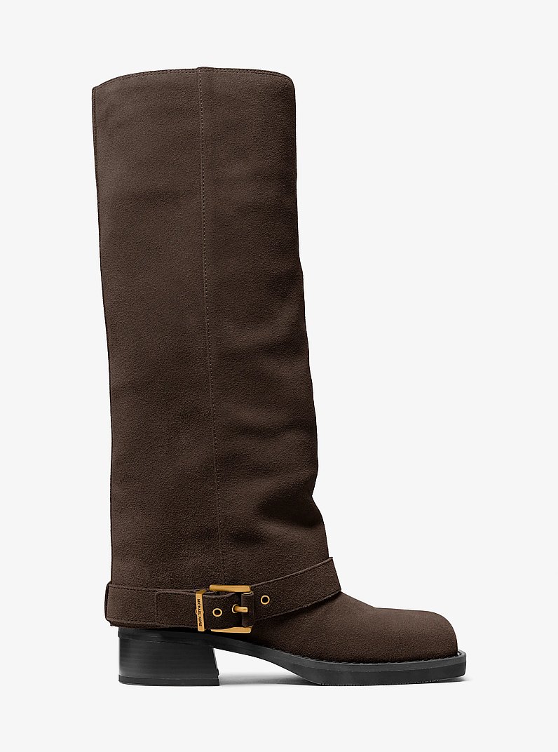 Colby Leather and Signature Logo Boot in CHOCOLATE | Michael Kors