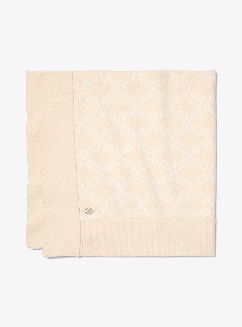 Empire Logo Jacquard Baby Blanket in STONE | Michael Kors