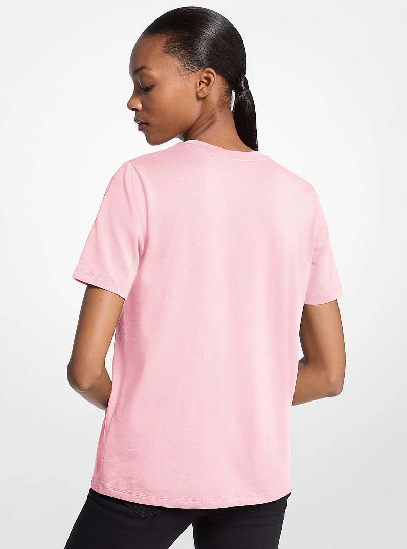Camiseta de punto de algod&oacute;n org&aacute;nico con logotipo con tachuelas in CLAVEL | Michael Kors