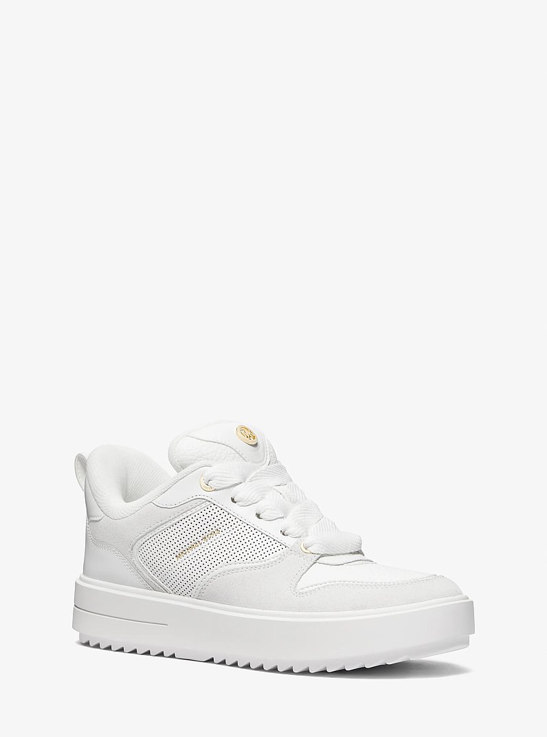 Zapatilla Rumi de piel con plataforma in BLANCO INTENSO | Michael Kors