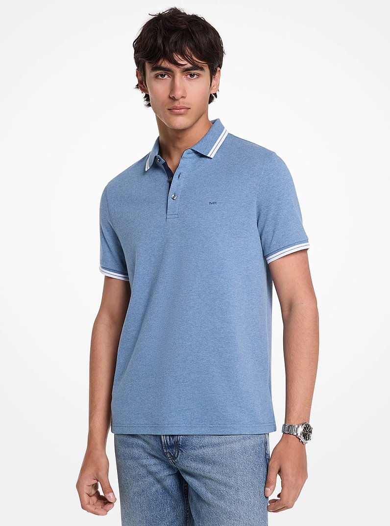 Greenwich Cotton Polo Shirt in DK CHMB HTHR | Michael Kors