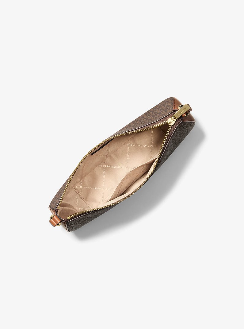 Sammy Small Signature Logo Pochette in BROWN | Michael Kors