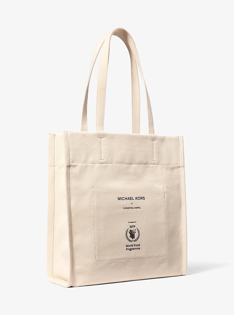 Watch Hunger Stop Large Printed Cotton Canvas Tote Bag