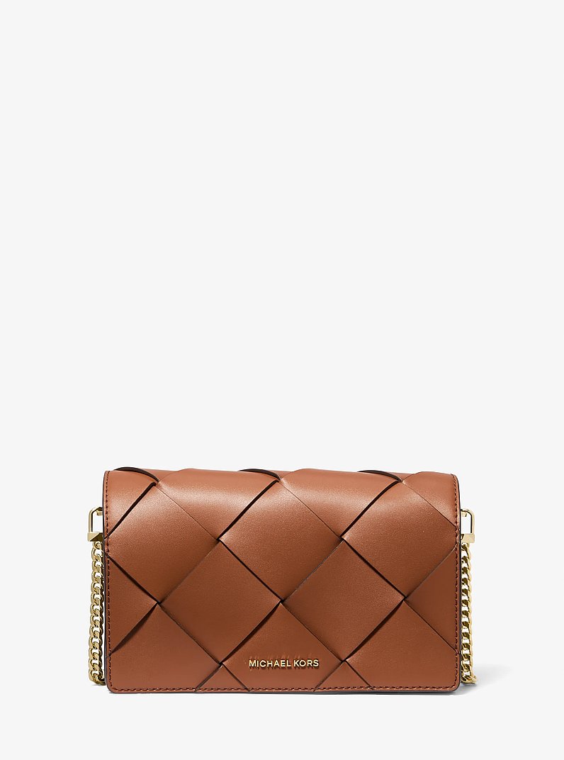 Sac &agrave; bandouli&egrave;re Jet Set de taille moyenne en cuir tress&eacute; in VALISE | Michael Kors