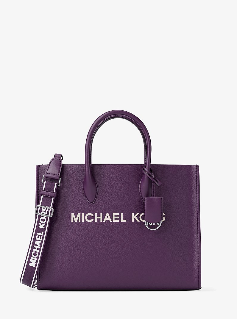 Bolso tote Mirella mediano de piel granulada in MORADO | Michael Kors