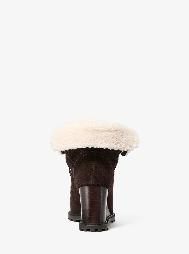 Blakely Suede Wedge Boot in CHOCOLATE | Michael Kors