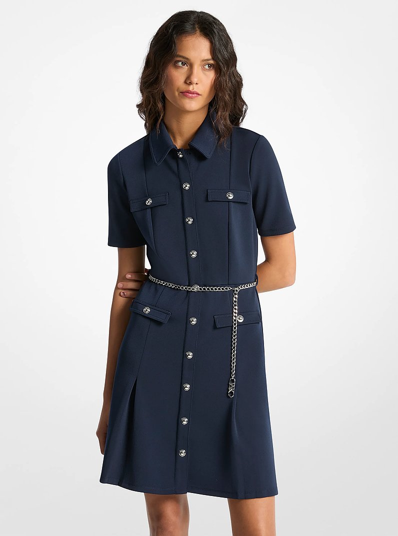 Scuba Belted Dress in MIDNIGHTBLUE | Michael Kors