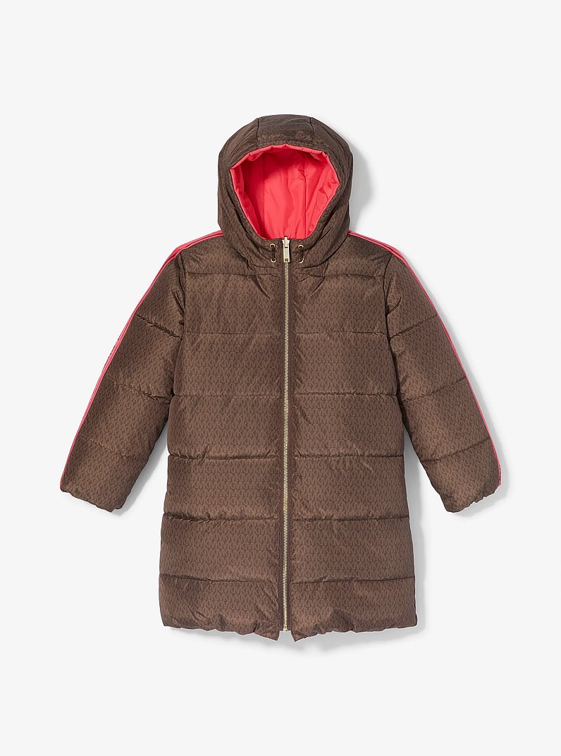 Quilted Signature Logo Reversible Puffer Coat in CHOCOLATE | Michael Kors