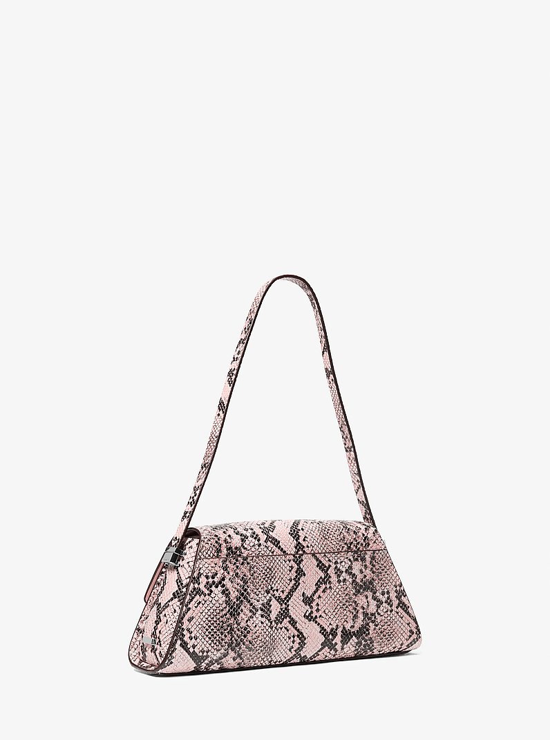 Ludlow Medium Snake Embossed Leather Shoulder Bag in SMOKEY ROSE | Michael Kors