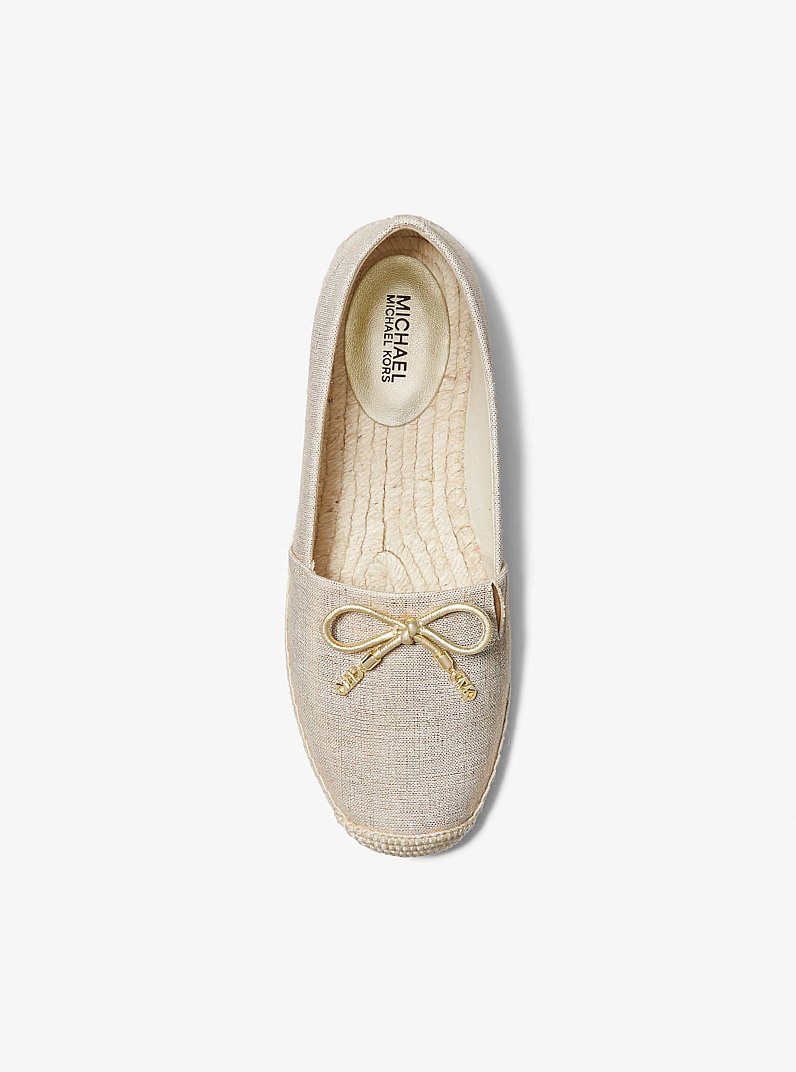 Espadrille &agrave; enfiler Nori en lin m&eacute;tallis&eacute; in OR P&Acirc;LE | Michael Kors